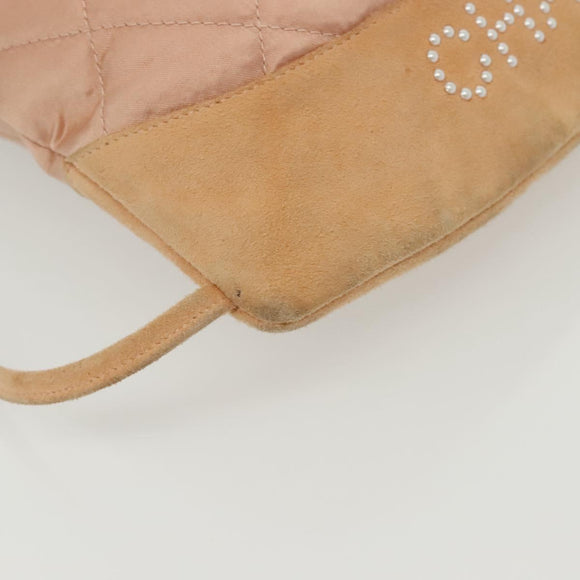 CHANEL Matelasse Backpack Satin Pink Gold CC Auth hk2932