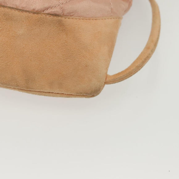 CHANEL Matelasse Backpack Satin Pink Gold CC Auth hk2932