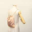 CHANEL Matelasse Backpack Satin Pink Gold CC Auth hk2932-25