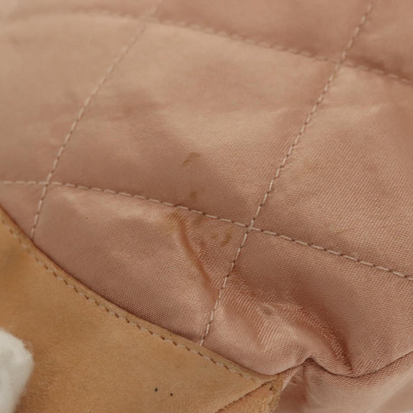 CHANEL Matelasse Backpack Satin Pink Gold CC Auth hk2932