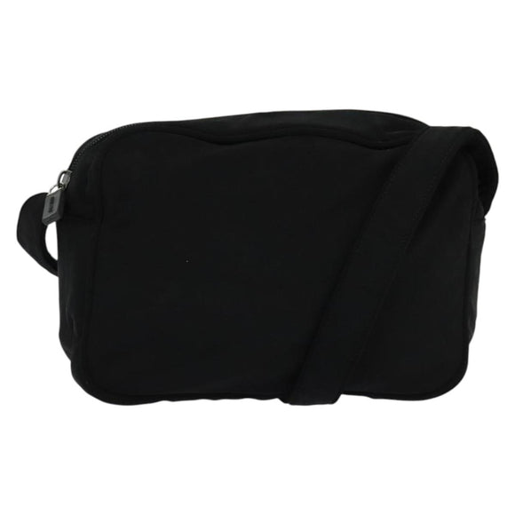 Miu Miu Shoulder Bag Nylon Black Silver Auth hk2940