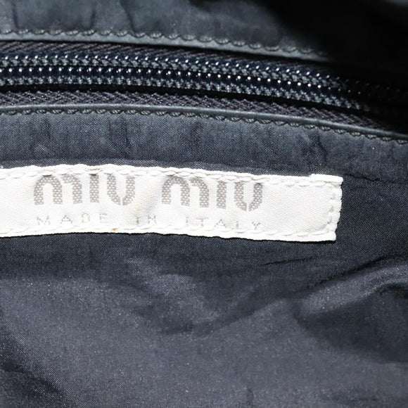 Miu Miu Shoulder Bag Nylon Black Silver Auth hk2940