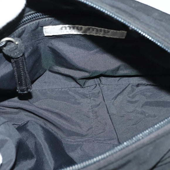 Miu Miu Shoulder Bag Nylon Black Silver Auth hk2940