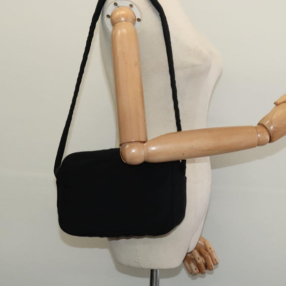 Miu Miu Shoulder Bag Nylon Black Silver Auth hk2940