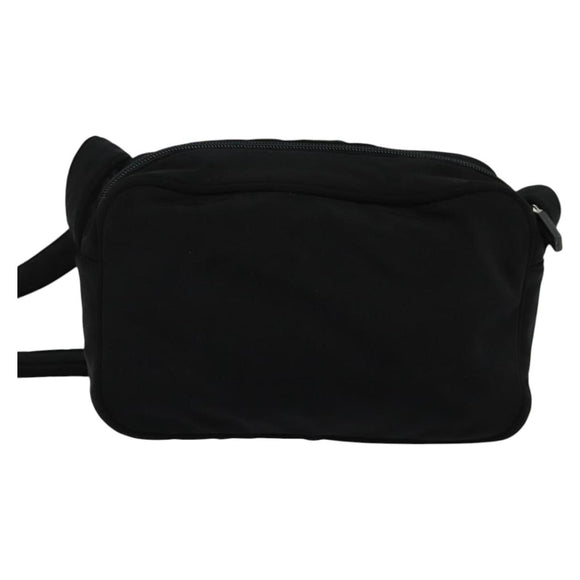 Miu Miu Shoulder Bag Nylon Black Silver Auth hk2940