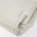 Miu Miu Tote Bag Leather White Silver Auth hk2941-9