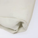 Miu Miu Tote Bag Leather White Silver Auth hk2941-16