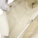 Miu Miu Tote Bag Leather White Silver Auth hk2941-22