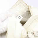 Miu Miu Tote Bag Leather White Silver Auth hk2941-11