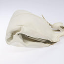 Miu Miu Tote Bag Leather White Silver Auth hk2941-3