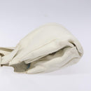 Miu Miu Tote Bag Leather White Silver Auth hk2941-4