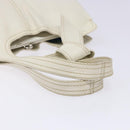 Miu Miu Tote Bag Leather White Silver Auth hk2941-7