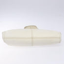 Miu Miu Tote Bag Leather White Silver Auth hk2941-5