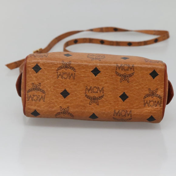 MCM Logogram Vicetos Hand Bag PVC Leather 2way Brown Gold Auth hk2943