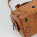 MCM Logogram Vicetos Hand Bag PVC Leather 2way Brown Gold Auth hk2943-13