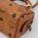 MCM Logogram Vicetos Hand Bag PVC Leather 2way Brown Gold Auth hk2943-14