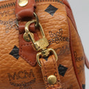 MCM Logogram Vicetos Hand Bag PVC Leather 2way Brown Gold Auth hk2943-17