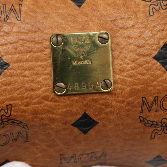 MCM Logogram Vicetos Hand Bag PVC Leather 2way Brown Gold Auth hk2943