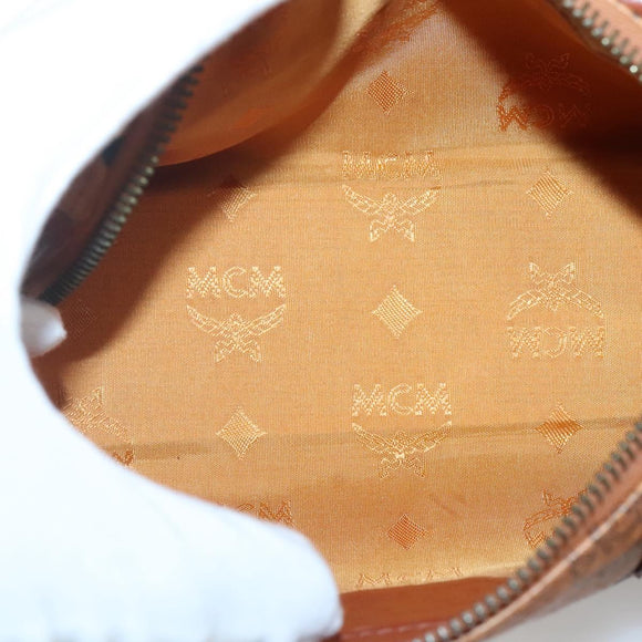 MCM Logogram Vicetos Hand Bag PVC Leather 2way Brown Gold Auth hk2943