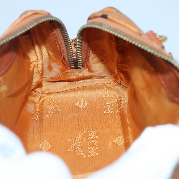 MCM Logogram Vicetos Hand Bag PVC Leather 2way Brown Gold Auth hk2943