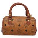 MCM Logogram Vicetos Hand Bag PVC Leather 2way Brown Gold Auth hk2943-3
