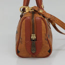 MCM Logogram Vicetos Hand Bag PVC Leather 2way Brown Gold Auth hk2943-4