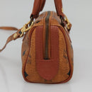 MCM Logogram Vicetos Hand Bag PVC Leather 2way Brown Gold Auth hk2943-5