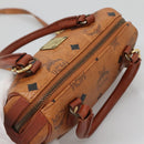 MCM Logogram Vicetos Hand Bag PVC Leather 2way Brown Gold Auth hk2943-6