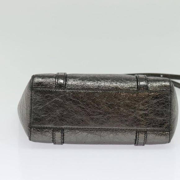 BALENCIAGA Everyday Tote XS Tote Bag Leather Silver Auth hk2944