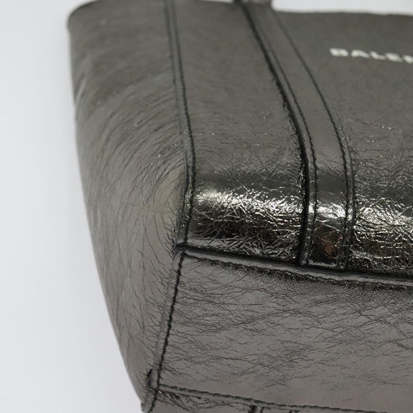 BALENCIAGA Everyday Tote XS Tote Bag Leather Silver Auth hk2944