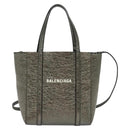 BALENCIAGA Everyday Tote XS Tote Bag Leather Silver Auth hk2944-2