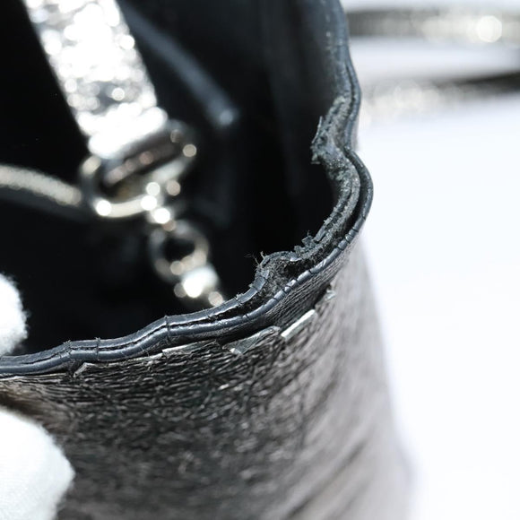 BALENCIAGA Everyday Tote XS Tote Bag Leather Silver Auth hk2944