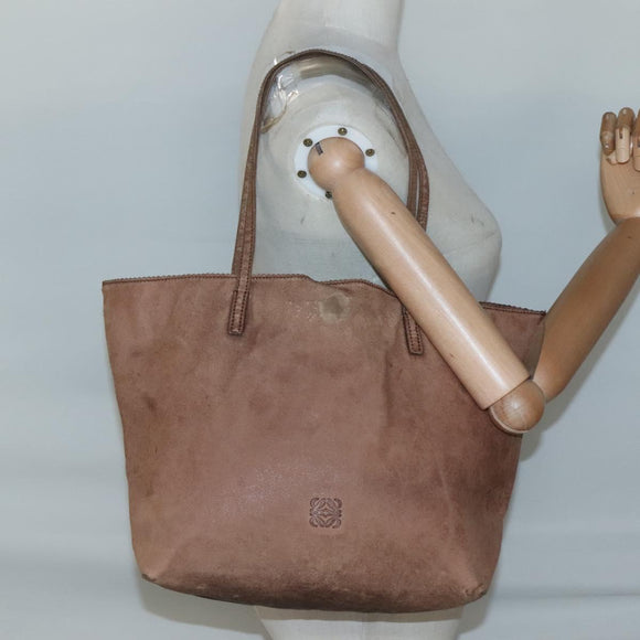 LOEWE Anagram Tote Bag Leather Brown Auth hk2945