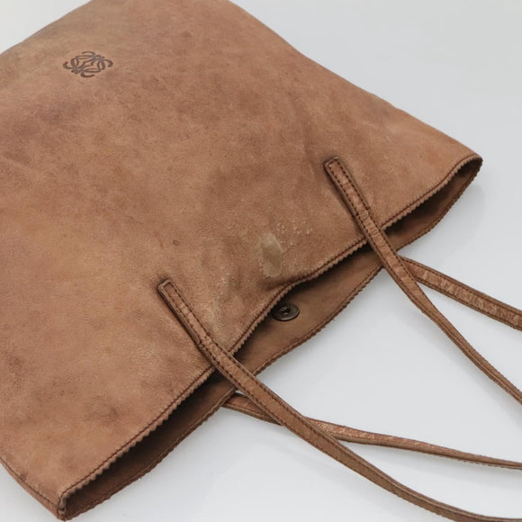 LOEWE Anagram Tote Bag Leather Brown Auth hk2945