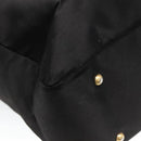 LOEWE Tote Bag Satin Black Gold Auth hk2946-16