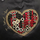 LOEWE Tote Bag Satin Black Gold Auth hk2946-17