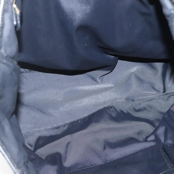 LOEWE Tote Bag Satin Black Gold Auth hk2946