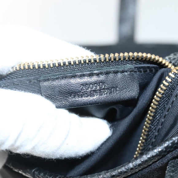 LOEWE Tote Bag Satin Black Gold Auth hk2946