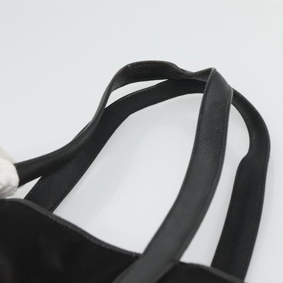 LOEWE Tote Bag Satin Black Gold Auth hk2946