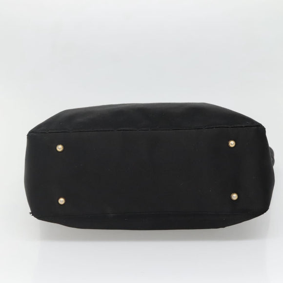 LOEWE Tote Bag Satin Black Gold Auth hk2946