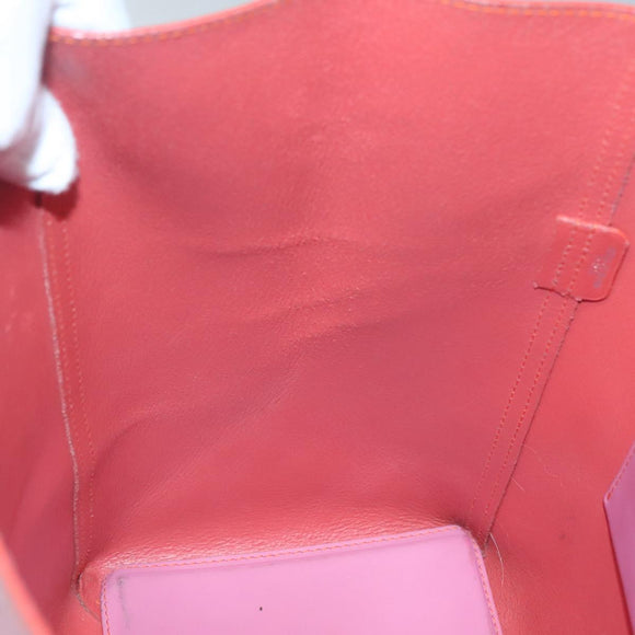 LOEWE Anagram Tote Bag Leather Pink Silver Auth hk2947