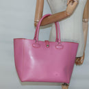 LOEWE Anagram Tote Bag Leather Pink Silver Auth hk2947-23