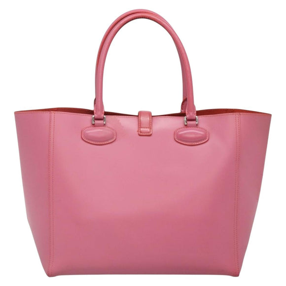 LOEWE Anagram Tote Bag Leather Pink Silver Auth hk2947