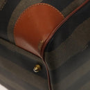 FENDI Pecan Canvas Boston Bag PVC Black Brown Auth hk2948-18