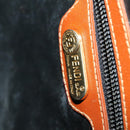 FENDI Pecan Canvas Boston Bag PVC Black Brown Auth hk2948-22