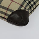 BURBERRY Nova Check Shoulder Bag Nylon Beige Silver Auth hk2950-11