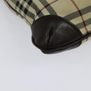 BURBERRY Nova Check Shoulder Bag Nylon Beige Silver Auth hk2950-12