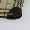 BURBERRY Nova Check Shoulder Bag Nylon Beige Silver Auth hk2950-13