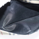 BURBERRY Nova Check Shoulder Bag Nylon Beige Silver Auth hk2950-20