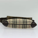 BURBERRY Nova Check Shoulder Bag Nylon Beige Silver Auth hk2950-9